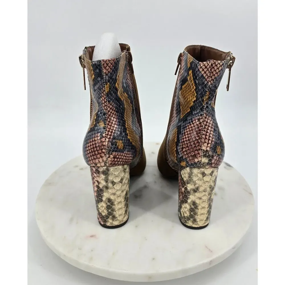 Bamboo‎ Faux Suede and Snake Skin Boots
